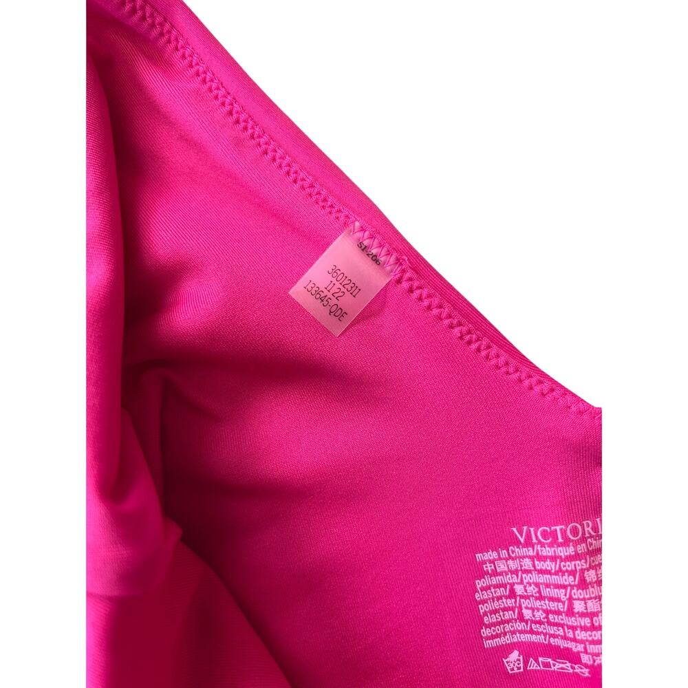 NWOT Victoria's Secret Forever Pink Plunge Fuchsia Cheeky Open Back One Piece L - Picture 5 of 5